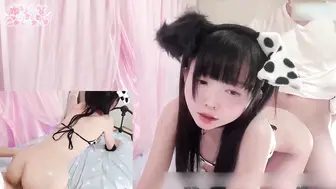 母牛小萝莉 cos装被干到眼神涣散一直高潮 敏感的肌肤泛起红潮，不断高潮，娇喘连连